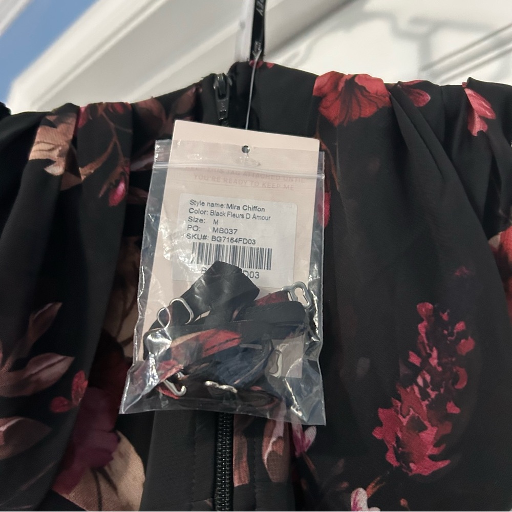 NWT Birdy Grey Mira medium black fleurs d’amour floral dress bridesmaid prom - Picture 8 of 10